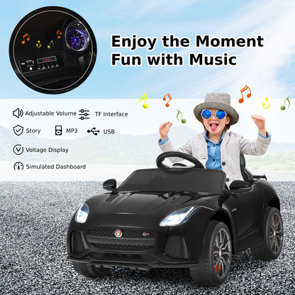 12V Jaguar F-Type SVR Kids Ride On Car with Remote control-Black