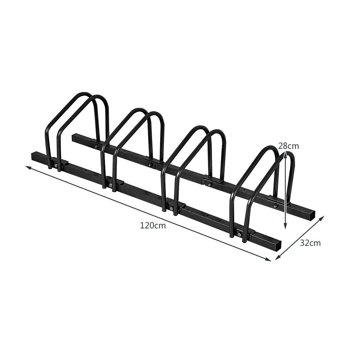 4-Bike Garage Bicycle Storage Rack-Black