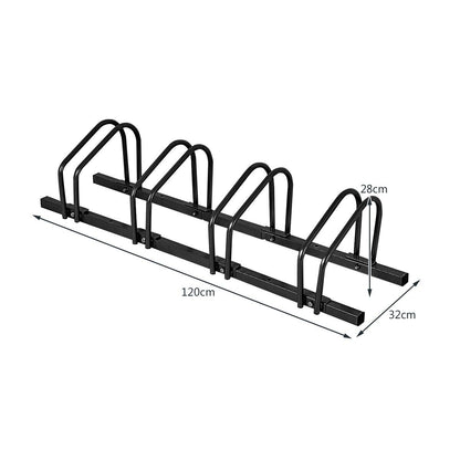 4-Bike Garage Bicycle Storage Rack-Black