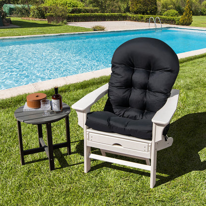 12 CM Thick Tufted Patio Adirondack Chair Cushion-Black