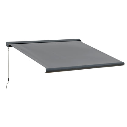 Outsunny Cassette Electric Manual Awning Door Window Retractable Canopy w/ R/C