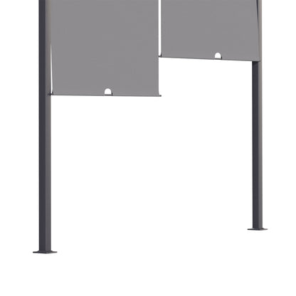 Outsunny 3(m) x 4m Metal Pergola with LED Lights, Outdoor Garden Pergola with Sliding Roof, Solar Powered, for BBQ,√Ç Lawn, Dark Grey