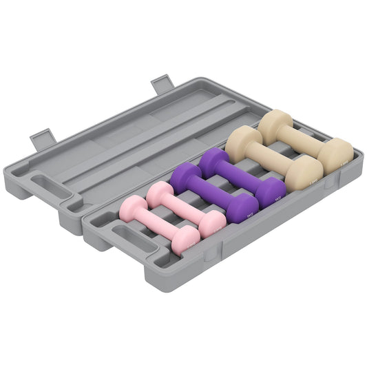 HOMCOM 6Kg Dumbbell Set, Fitness Weight Set for Men and Women, Home Gym Workout, Pink, Purple, Brown