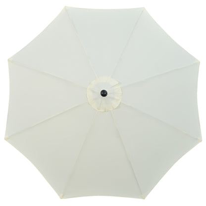 Outsunny Garden 3(m) Parasol Umbrella, Outdoor Market Table Umbrella Sun Shade Canopy with 8 Ribs, Easy Push to Open, Cream