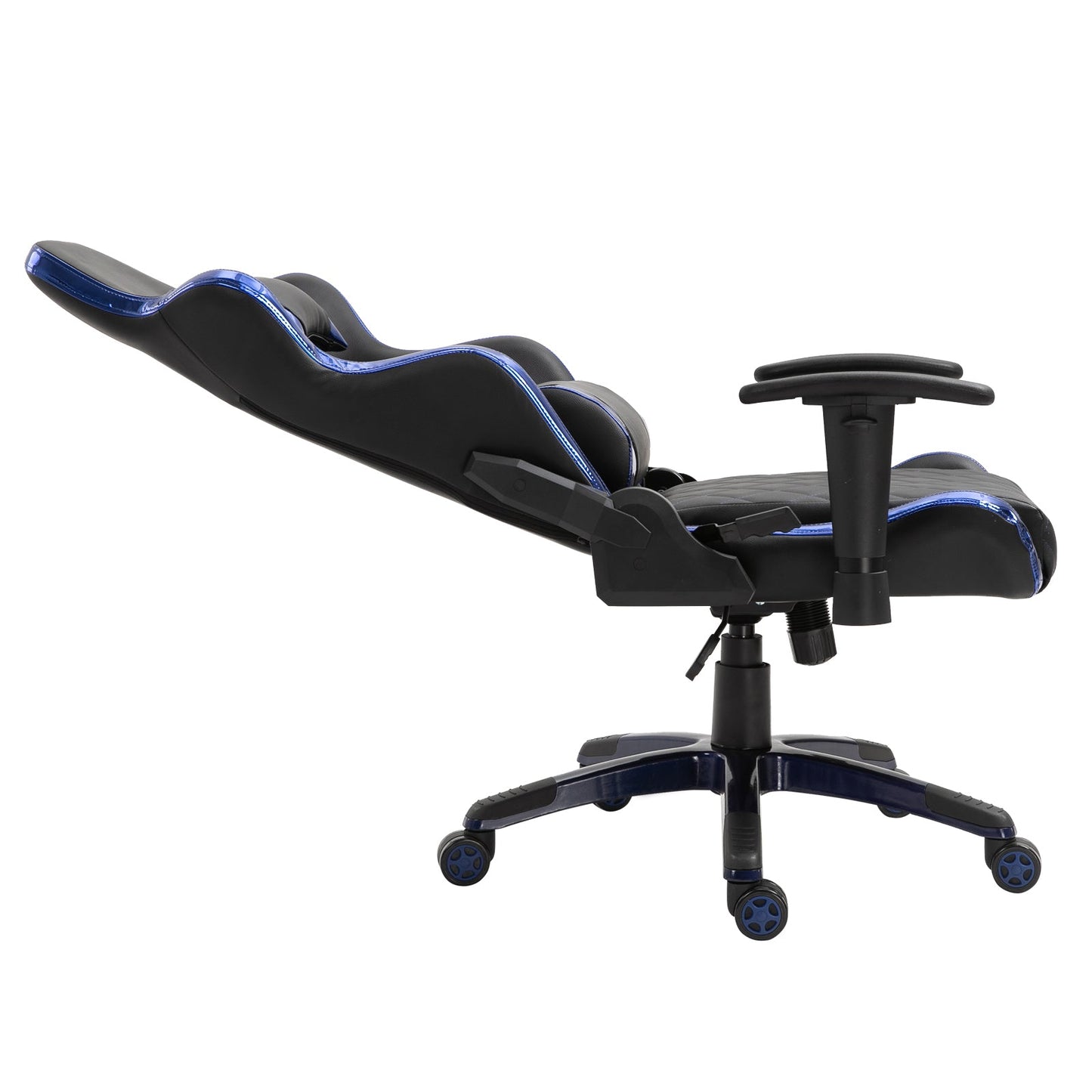 Vinsetto Holographic Stripe Gaming Chair Ergonomic PU Leather High Back 360¡ Swivel w/ 5 Wheels 2 Pillows Back Support Racing Reclining Black and Blue