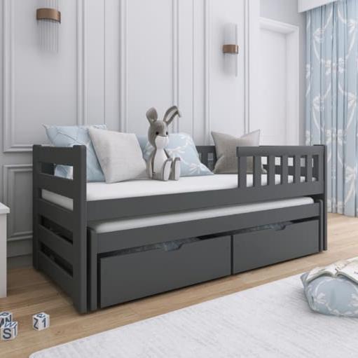 Wooden Double Bed Bolko With Trundle