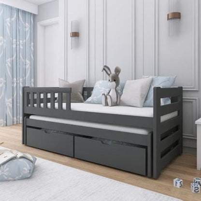 Wooden Double Bed Bolko With Trundle