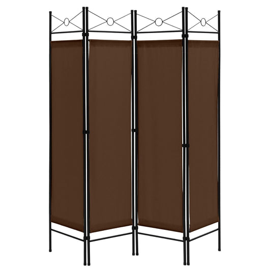 6 Feet 4-Panel Light Weight Room Divider with Polyester Cloth-Brown