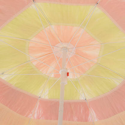 Outsunny 1.6m Garden Hawaii Parasol, Patio Beach Sun Umbrella Sunshade Hawaiian Folding Tilting Crank Parasol (Multicolour)