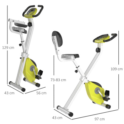 Steel Manual Stationary Bike Resistance Exercise Bike w/ LCD Monitor Yellow