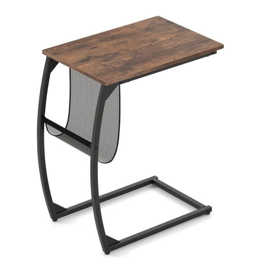Side table with side pocket Industrial design laptop table C-shaped sofa table Coffee table