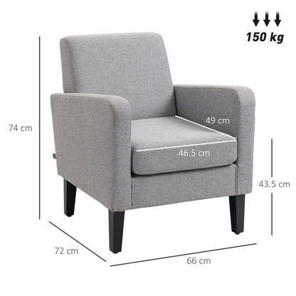 Fotel pudełkowy HOMCOM Linen-Look - jasnoszary