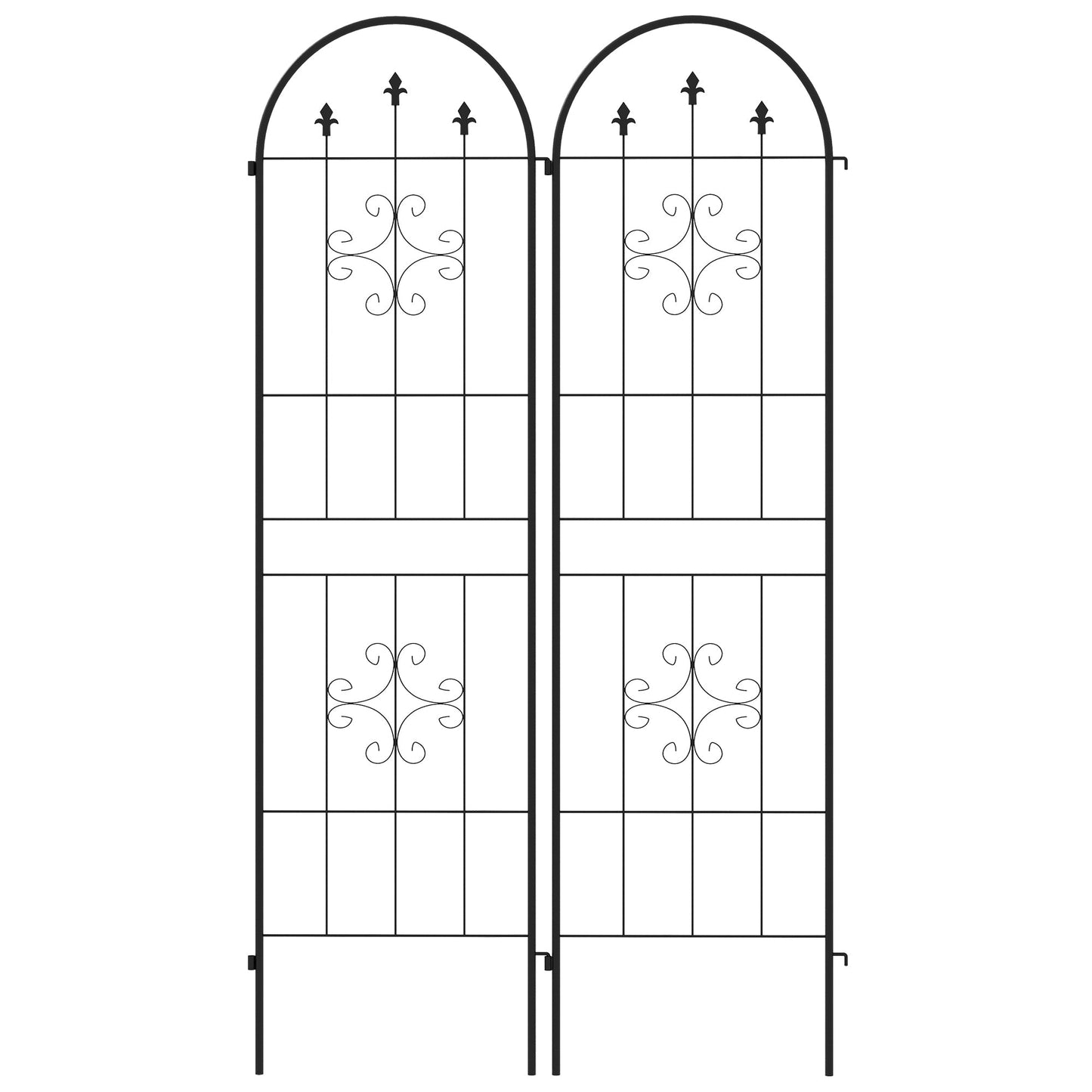 Outsunny Metal Trellis Set of 2, Garden Trellis for Climbing Plants Support Frames, Arrow Design