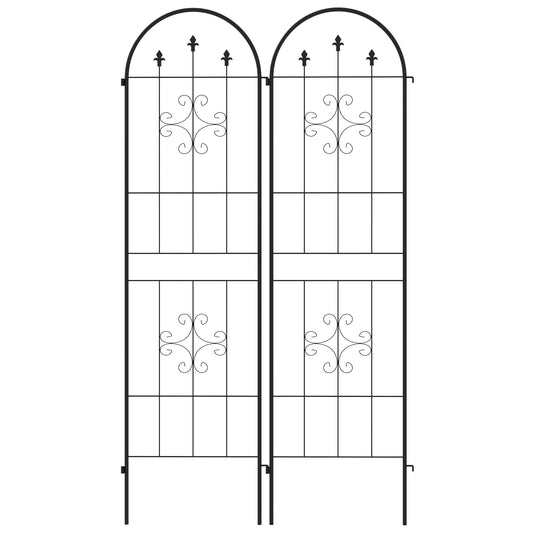 Outsunny Metal Trellis Set of 2, Garden Trellis for Climbing Plants Support Frames, Arrow Design