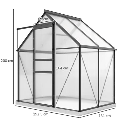 Outsunny 192.5 x 131cm Walk-In Polycarbonate Greenhouse