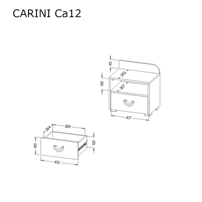 كاريني CA12 طاولة جانبية للسرير 45 سم