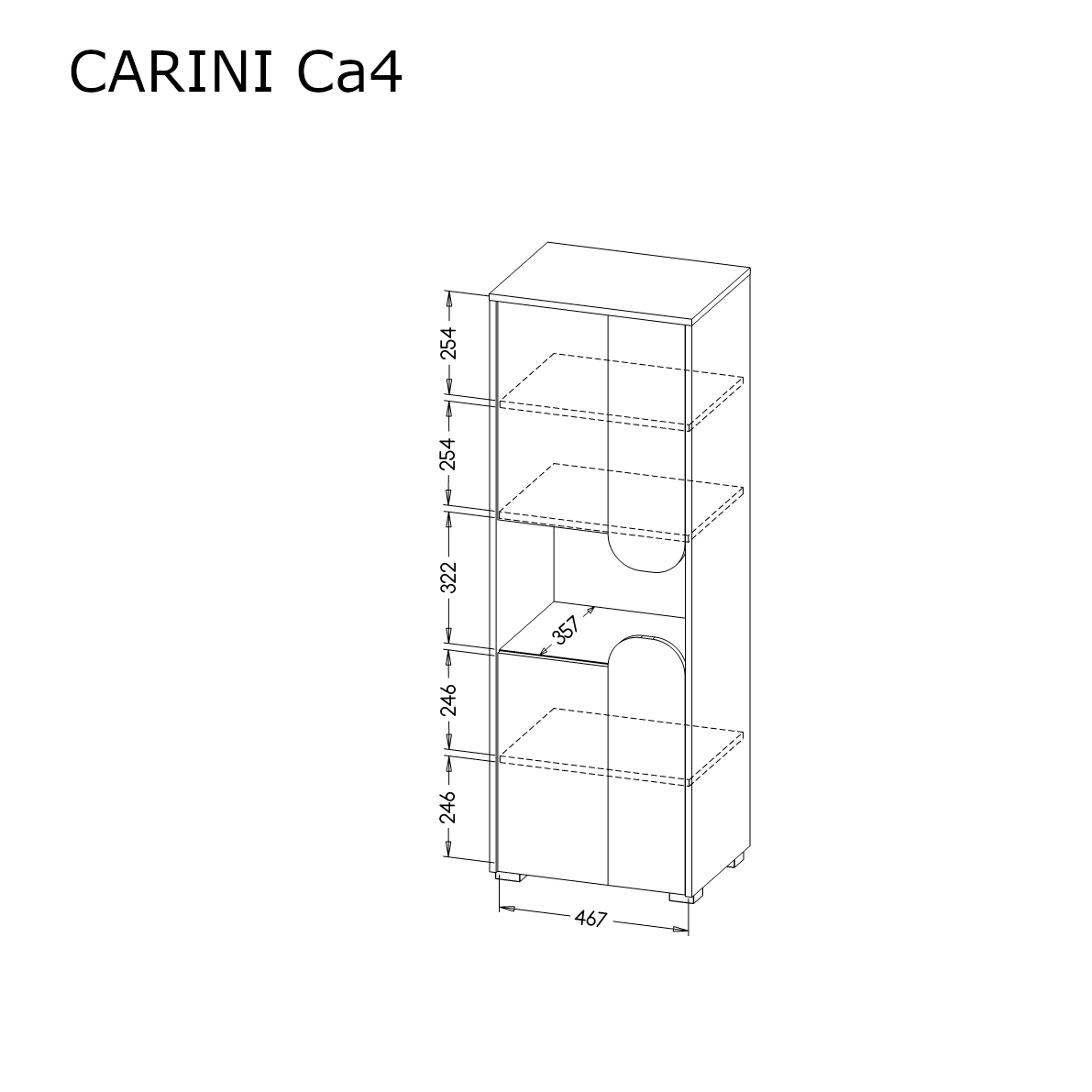 كاريني CA4 خزانة طويلة 50 سم