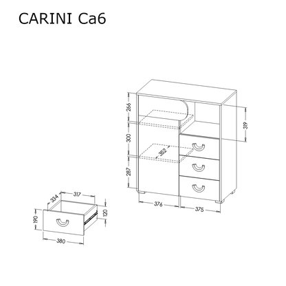 خزانة جانبية كاريني CA6 80 سم