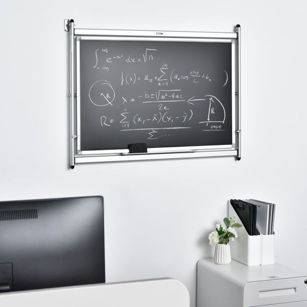 360° Rotating Double-Sided Whiteboard Blackboard with Magnets