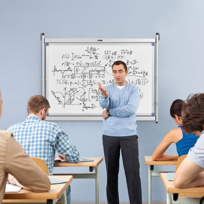 360° Rotating Double-Sided Whiteboard Blackboard with Magnets