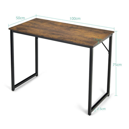 100x50x75cm Wooden Computer Desk for Home Office Bedroom-Rustic Brown