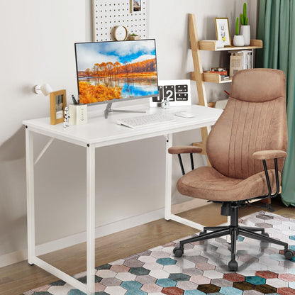 100x50x75cm Wooden Computer Desk for Home Office Bedroom-White