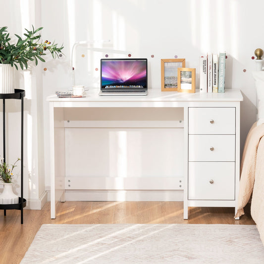 Modern Computer Desk with 3 Drawers for Home Office-White