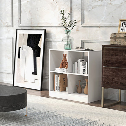 4-cube Wooden Storage Cabinet with Anti-Toppling Device -White