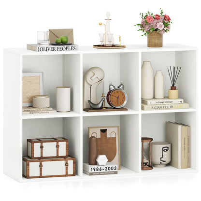 6-Cube Bookcase 3-Tier Storage Organizer with Anti-Tipping Kits for Living Room Study-White