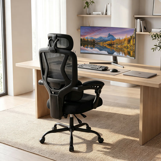 Ergonomic Office Computer Mesh Chair in Black, image 2