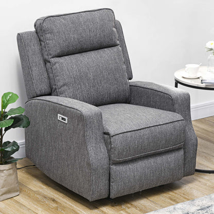 HOMCOM 150  Electric Reclining Chair, with USB port and Footrest - Charcoal Grey