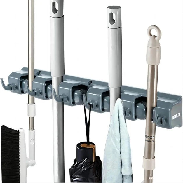 Wall-Mounted Broom Holder with 6 Expansion Screws