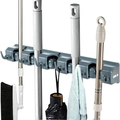 Wall-Mounted Broom Holder with 6 Expansion Screws