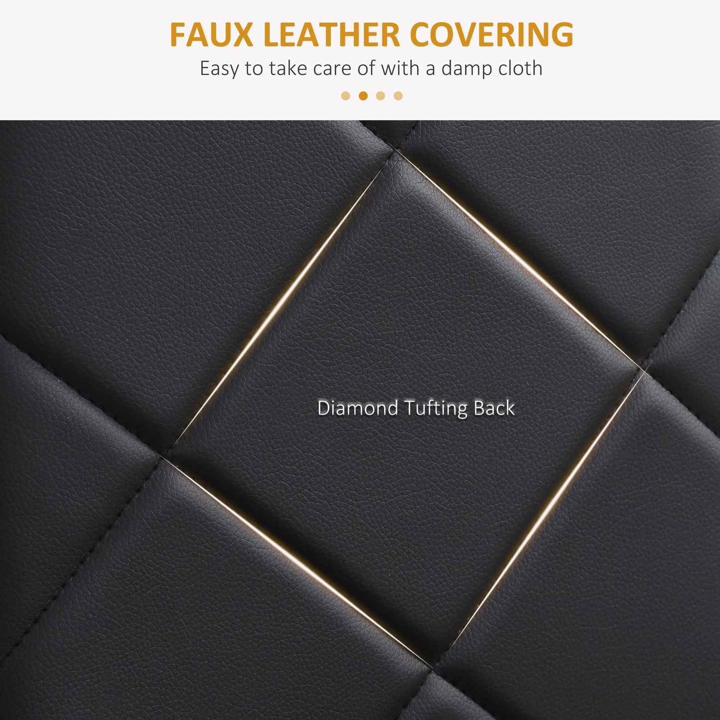 HOMCOM Set of 4 Faux Leather Dining Chairs - Black