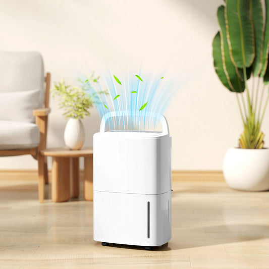 HOMCOM 20L/Day Dehumidifier with Continuous Drainage, 5L Water Tank, 24H Timer, Digital Humidity Display, Humidity Light, Dehumidifier for Home Damp, Bedroom, Condensation, Mould, Laundry Drying