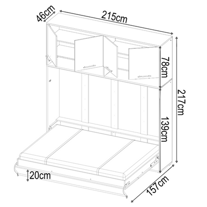 CP-10 Over Bed Unit for Horizontal Wall Bed Concept Pro 120cm