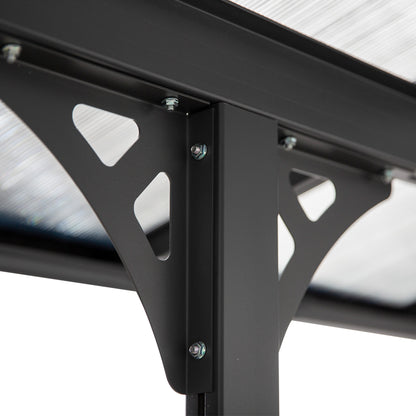 Outsunny 4,35 x 3 m Zewnętrzna altana ogrodowa Pergola, chowana pergola z aluminiowymi słupkami i dachem z PC, szara