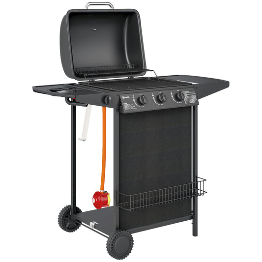 Outsunny Four Burner Gas Grill BBQ - Black