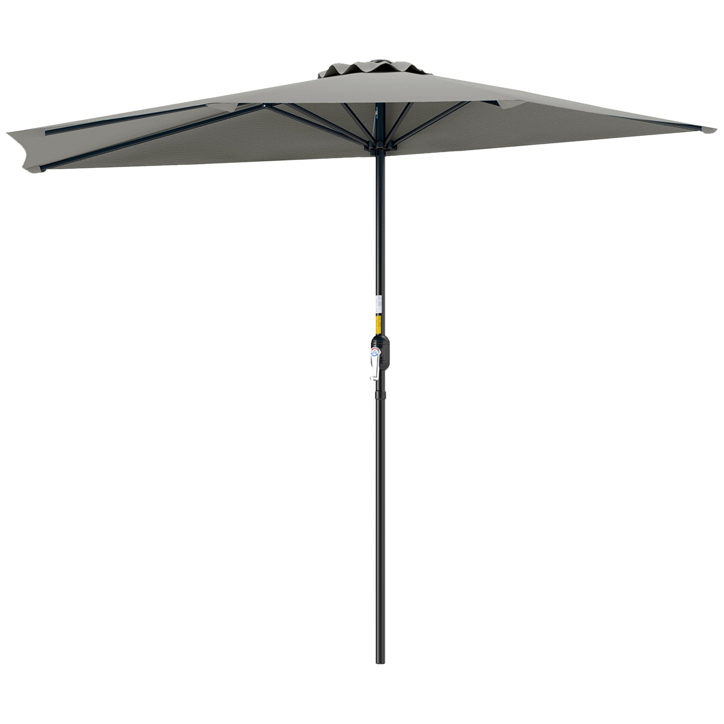 Outsunny Półokrągły Parasol Parasol - Jasnoszary