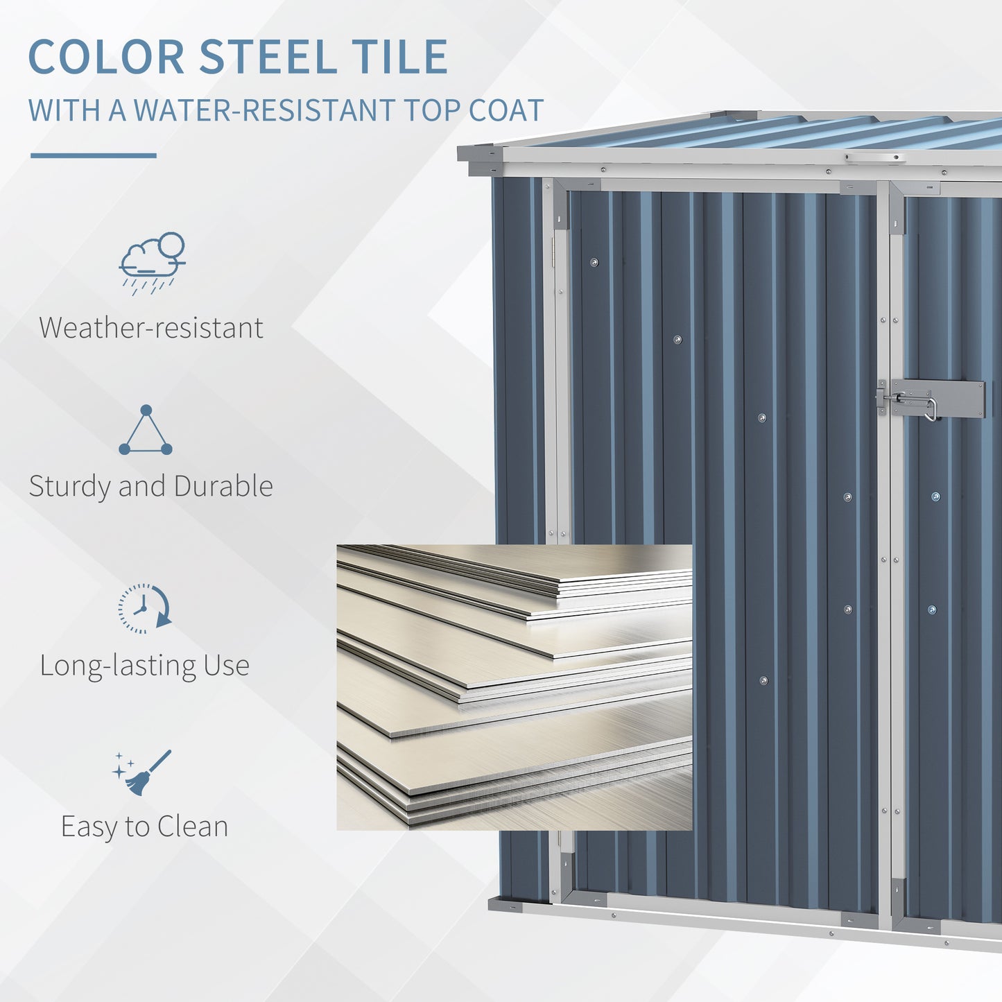 Outsunny 5ft x 3ft Garden 2-Bin Steel Storage Shed, podwójny schowek na śmieci, ukryty kosz na śmieci z zamykanymi drzwiami i otwieraną pokrywą
