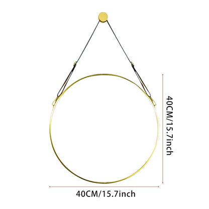 Scandinavian Minimalist Adjustable Round Hanging Mirror – 40cm Gold Finish