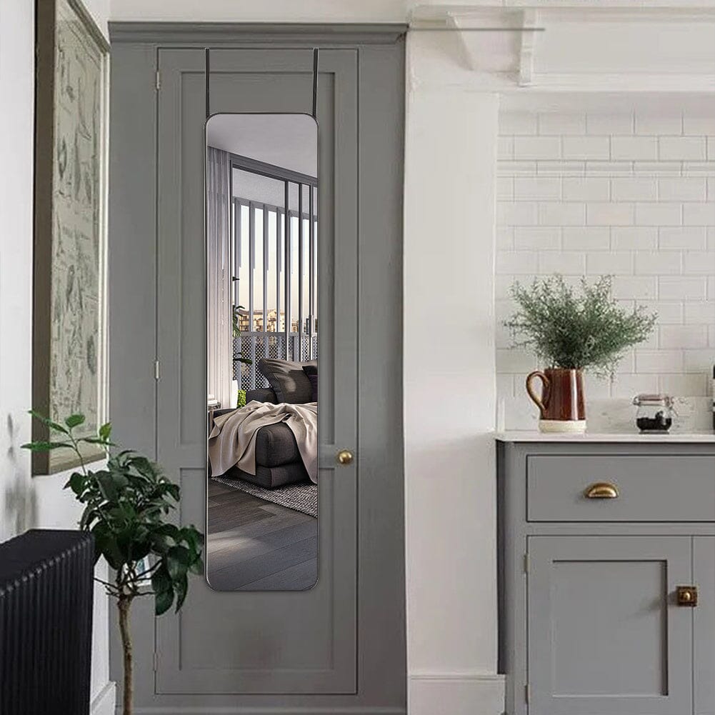 Sleek Door-Hanging Full Length Mirror with Rounded Edges