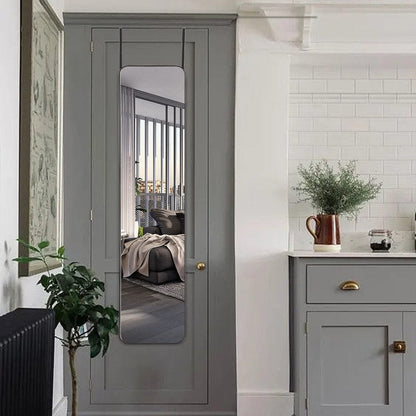 Sleek Door-Hanging Full Length Mirror with Rounded Edges