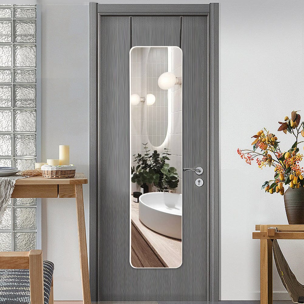 Sleek Door-Hanging Full Length Mirror with Rounded Edges