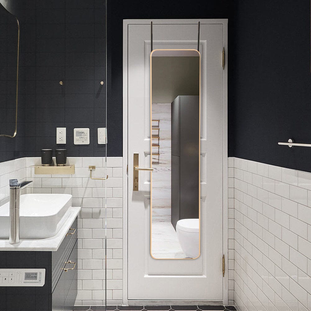 Sleek Door-Hanging Full Length Mirror with Rounded Edges