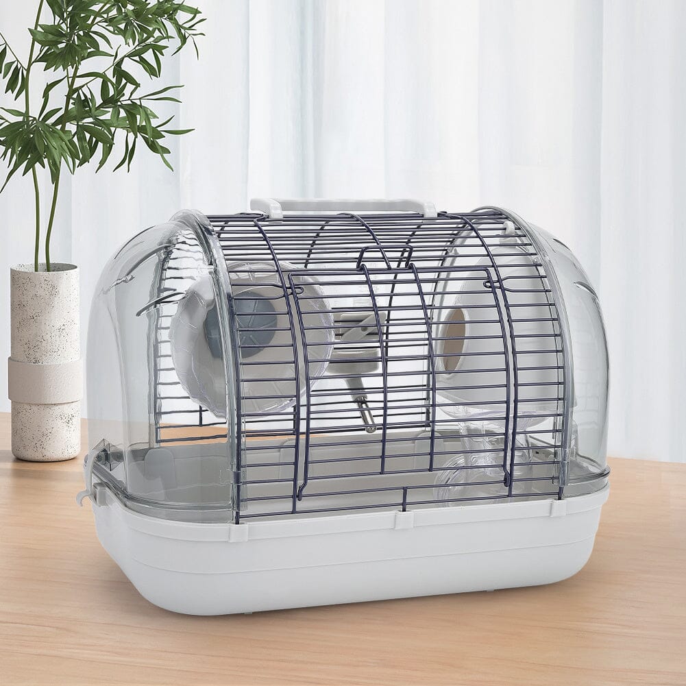 Crystal View Hamster Cage with Silent Exercise Wheel & Accessories