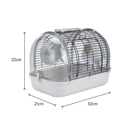 Crystal View Hamster Cage with Silent Exercise Wheel & Accessories