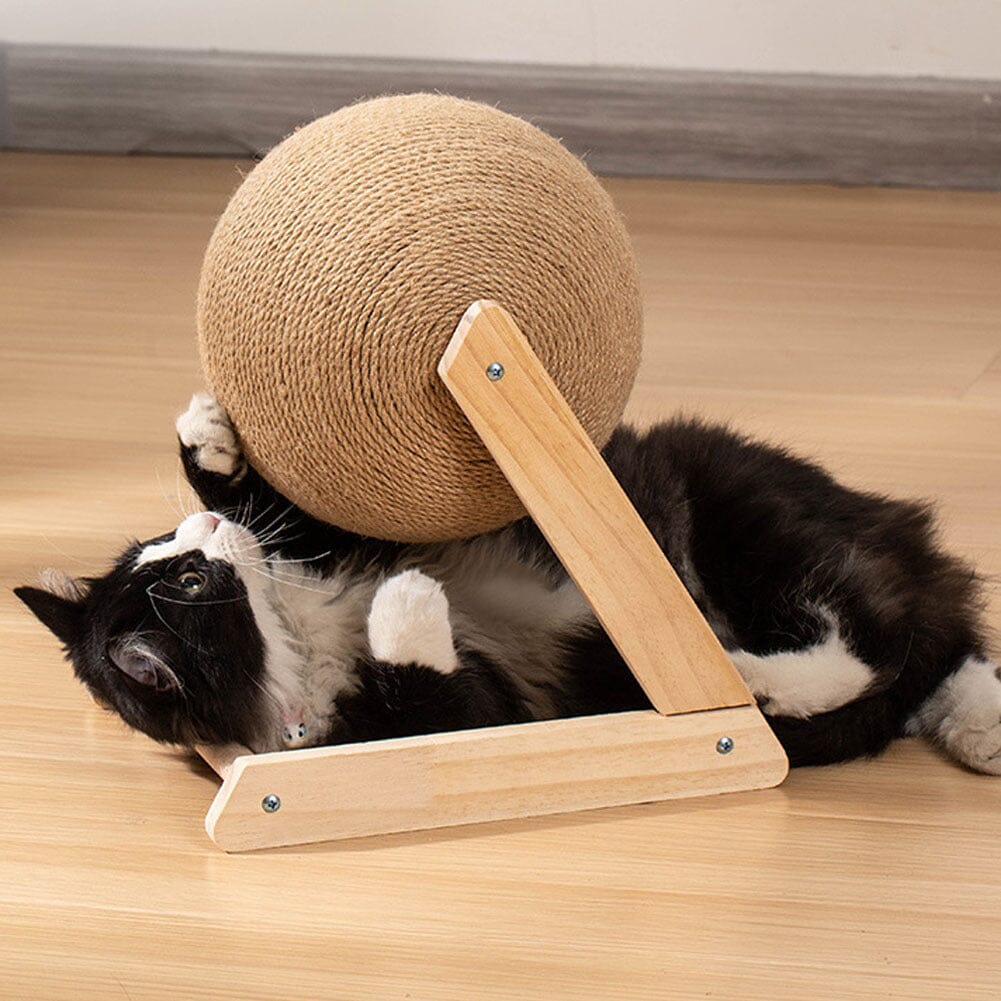 V-Shaped Wooden Cat Scratcher Ball: Fun and Functional Claw Care