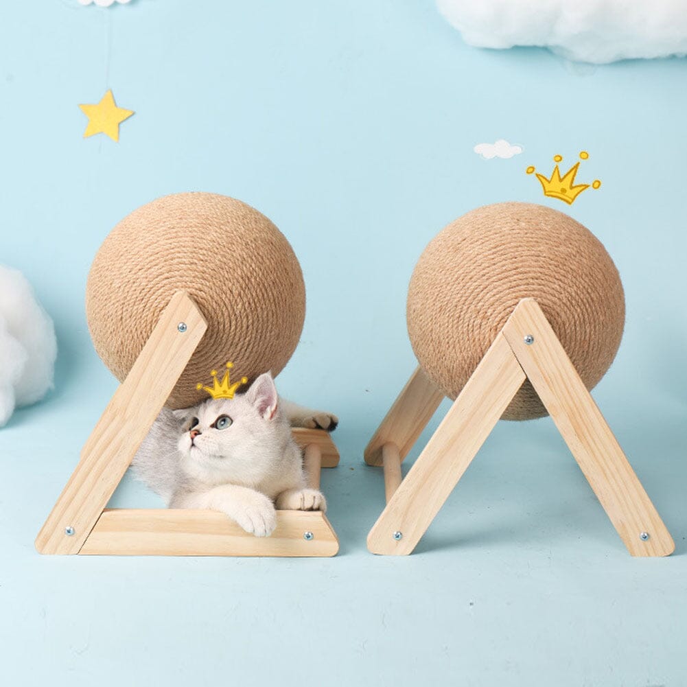 V-Shaped Wooden Cat Scratcher Ball: Fun and Functional Claw Care