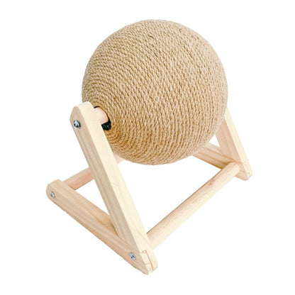 V-Shaped Wooden Cat Scratcher Ball: Fun and Functional Claw Care